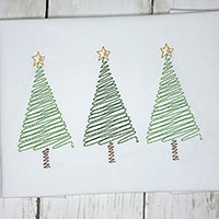 Scribble Christmas Tree Trio Embroidery Design